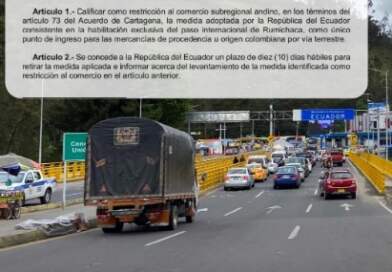 Ecuador y Colombia deberán eliminar arancel por orden de la comunidad Andina