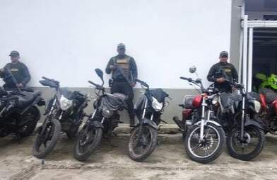 Recuperan ocho motocicletas robadas en operativo policial en Ipiales