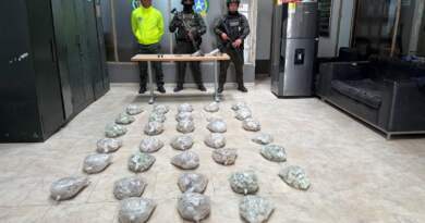 58 kilos de base de coca y dos armas, incautados en operativo