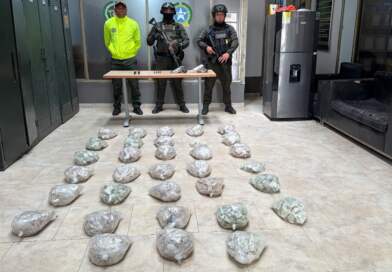 58 kilos de base de coca y dos armas, incautados en operativo